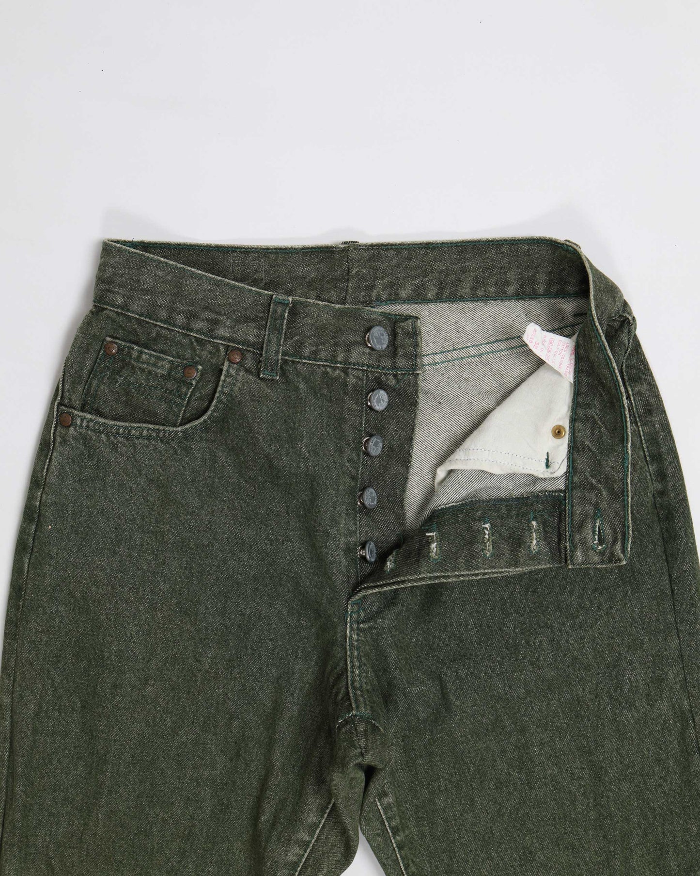 Jeans in denim con vestibilità affusolata Compagnie Canadienne verdi W28