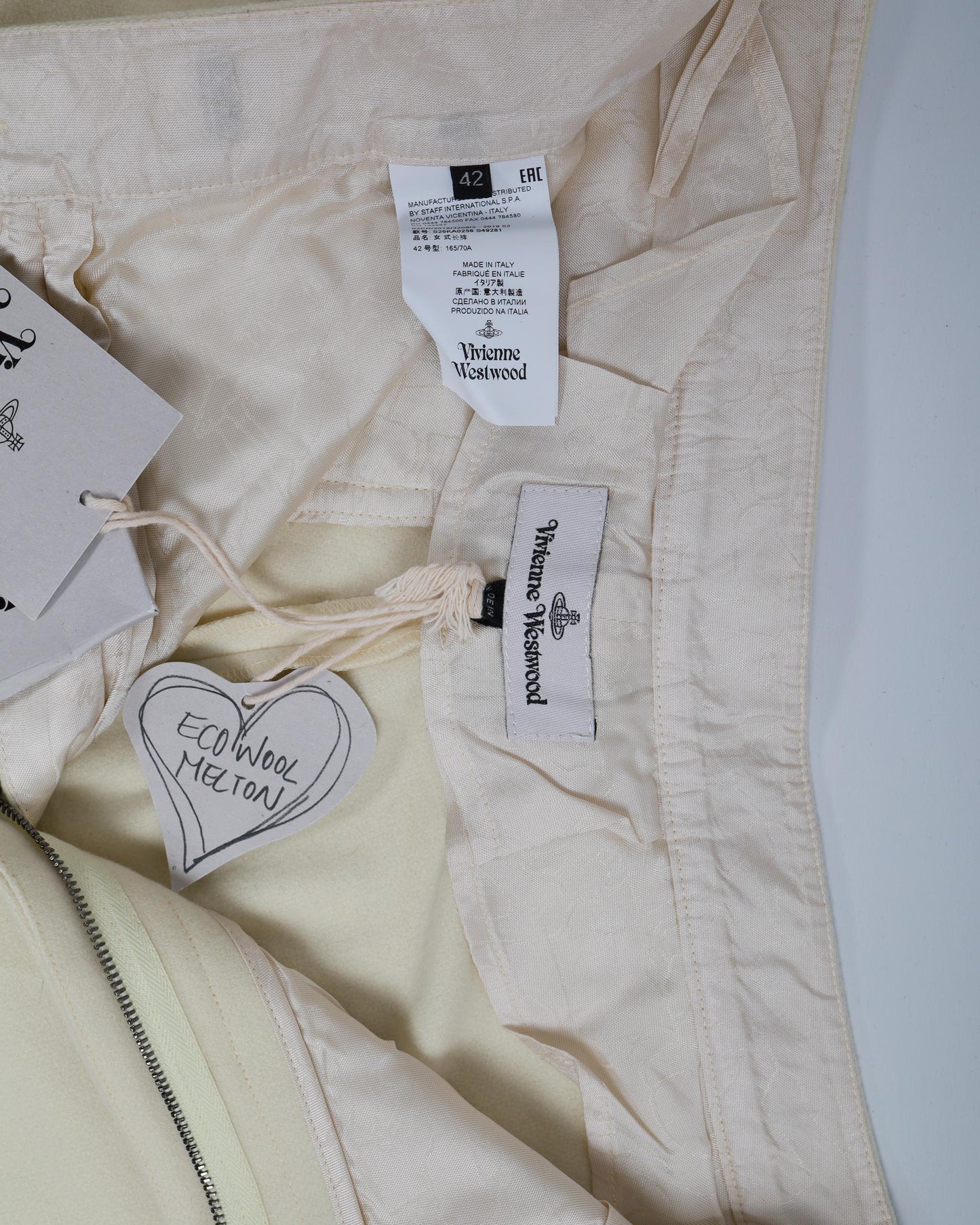 Vivienne Westwood Harris Tweed Trousers Cream 42