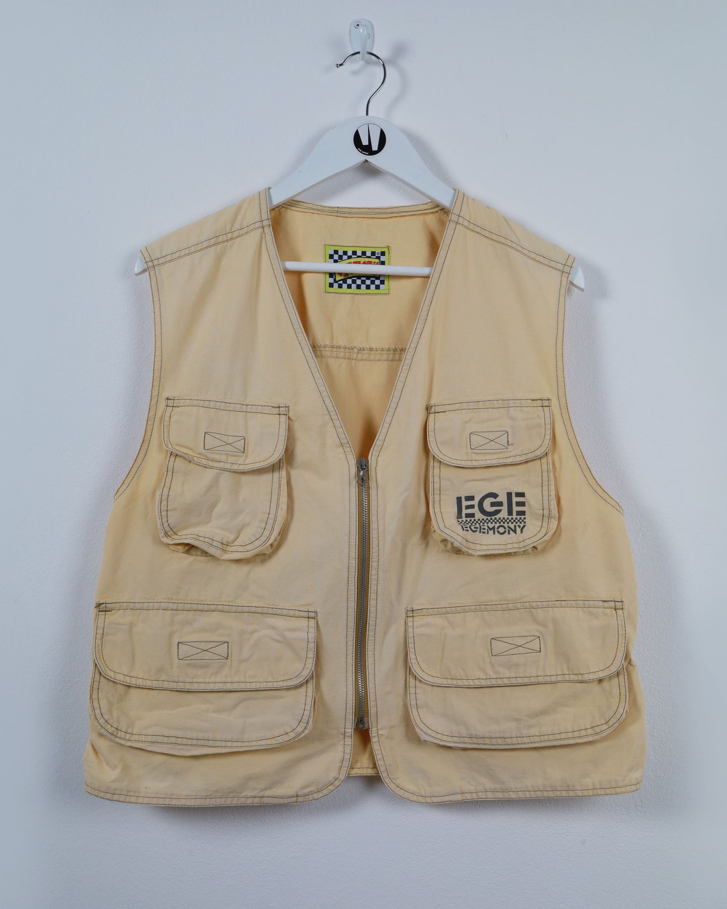 Egemony Zipped Fisherman Vest in Yellow L