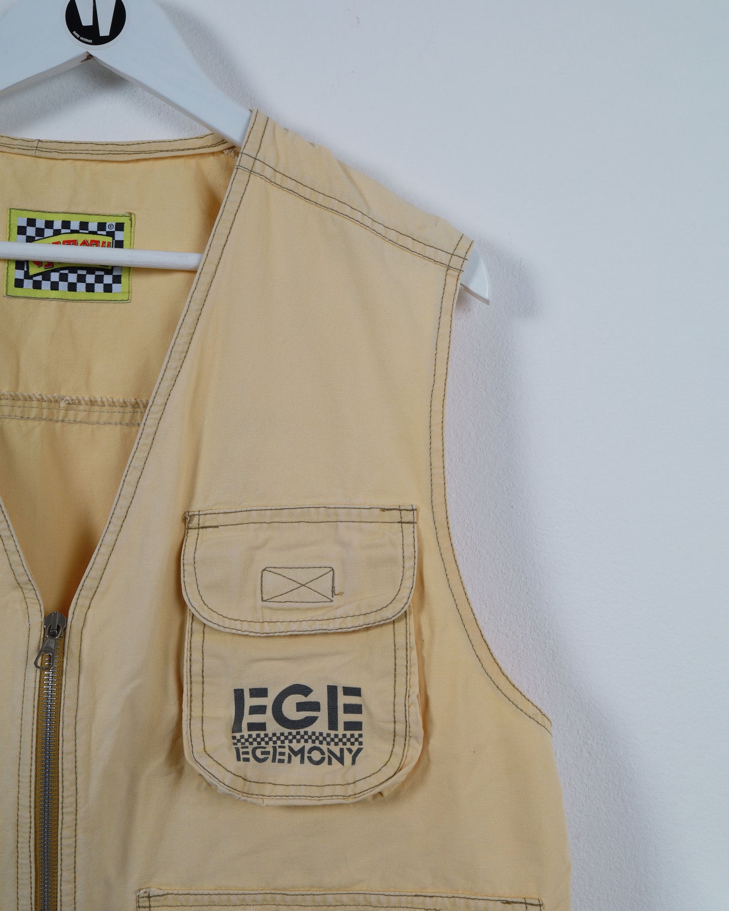 Egemony Zipped Fisherman Vest in Yellow L