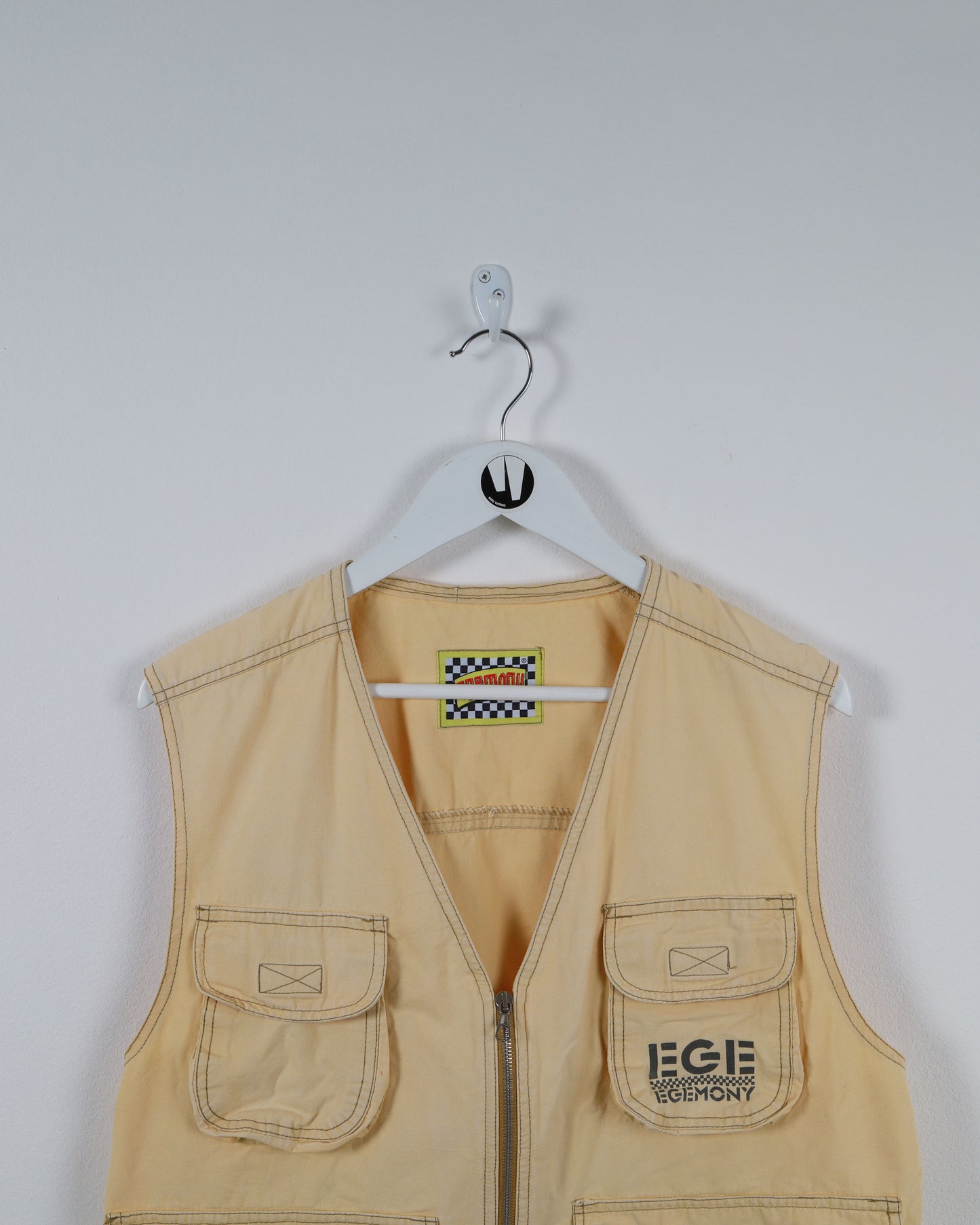 Egemony Zipped Fisherman Vest in Yellow L