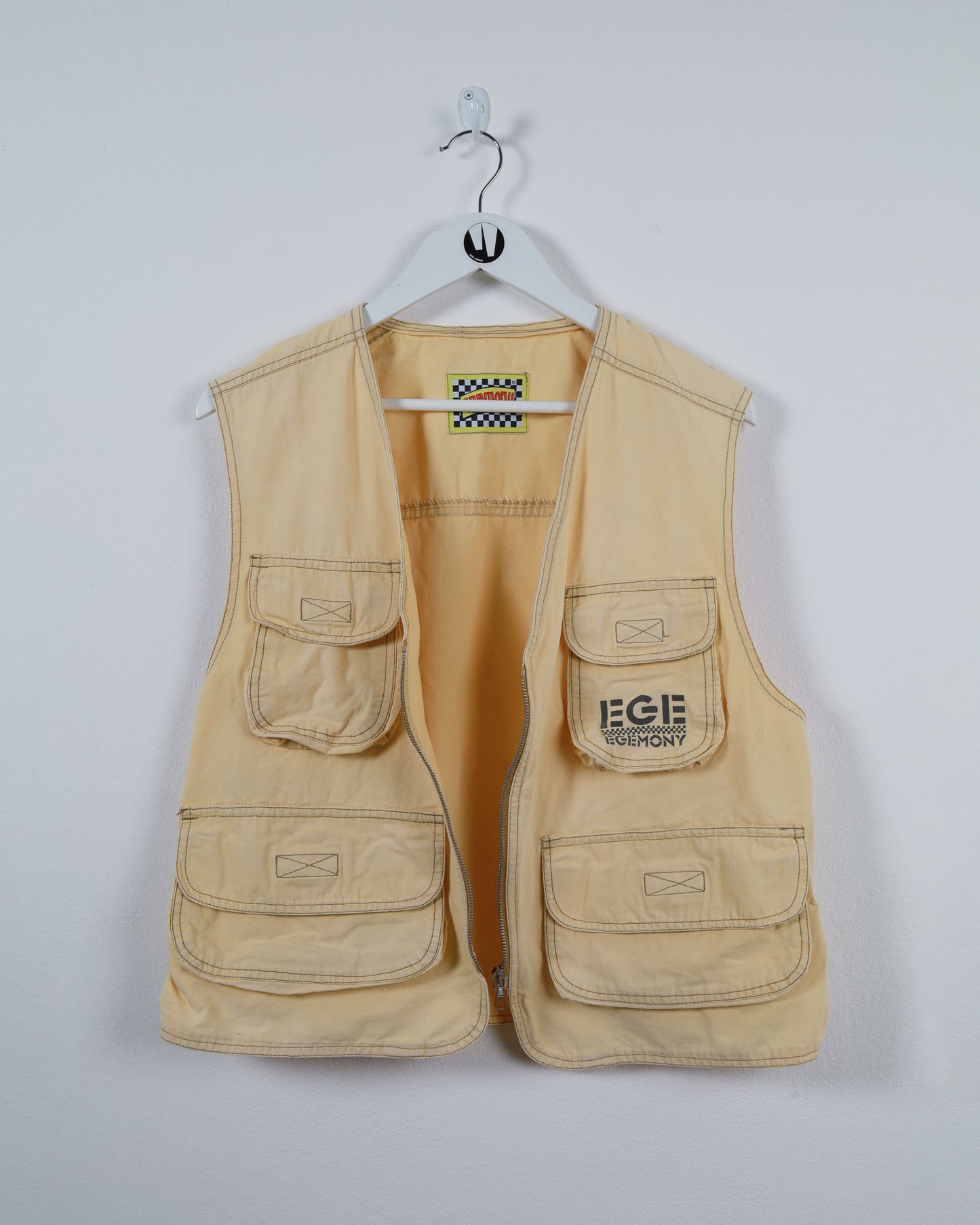 Egemony Zipped Fisherman Vest in Yellow L