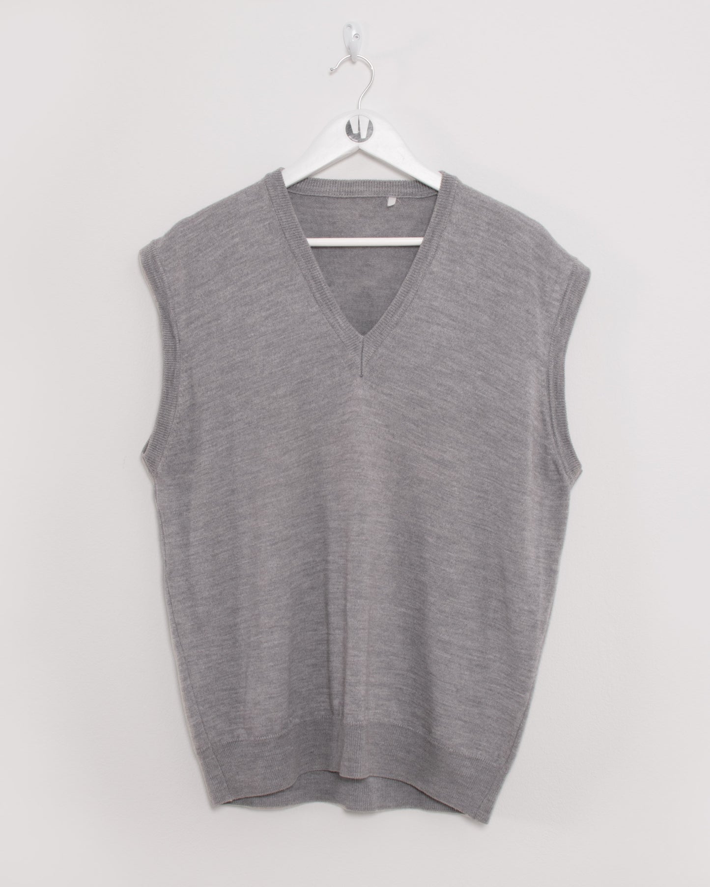 Knitted V-Neck Gilet Vest Grey